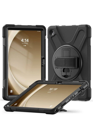 Samsung Galaxy Tab A9 Plus SM-X210 Kılıf Askılı Standlı Tank Koruyucu Dönebilen Kapak (DEFENDER) ürün görseli 1