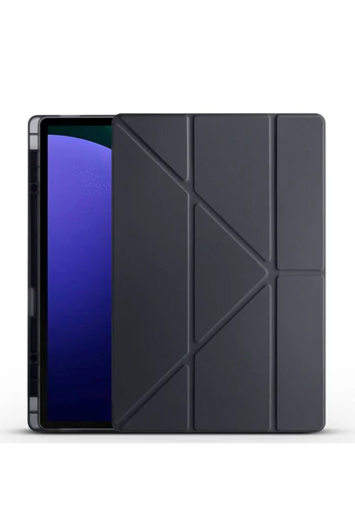 Samsung Galaxy Tab S9 Ultra Kılıf Heptekiletişim Tri Folding Kalem Bölmeli Standlı Kılıf-kırmızı ürün görseli 1