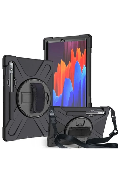 Samsung Galaxy Tab S7 Fe / S7 Plus / S8 Plus 12.4 Inc Kılıf Standlı Tank X800 T730 T970 (defender) ürün görseli 1
