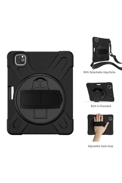 Ipad Pro 11 2.nesil 2020 Kılıf Askılı Standlı Tank Koruyucu Dönen A2228 A2068 A2230 A2231 (defender) ürün görseli 1