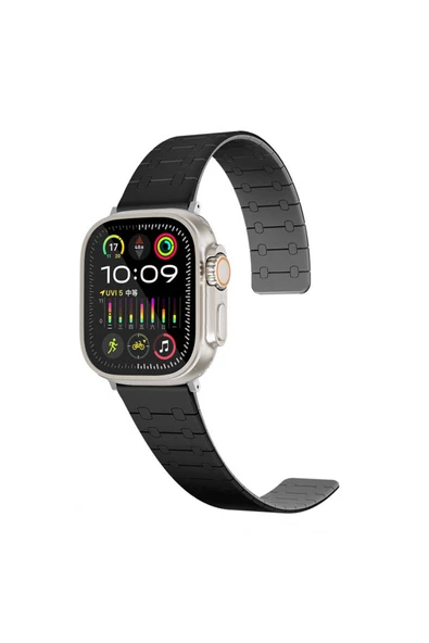 Apple Watch 7 45mm HEPTEKİLETİŞİM KRD-111 Çizgili Desenli Silikon Kordon-Yeşil ürün görseli 1