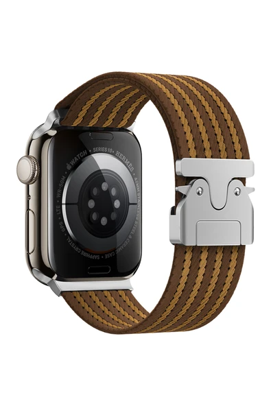 Apple Watch 2/3/4/5/6/7/8/9/se/ultra/Ultra 2 Seri 10 46mm Hasır Örgülü Kordon Tasarım (KRD-133) ürün görseli 1
