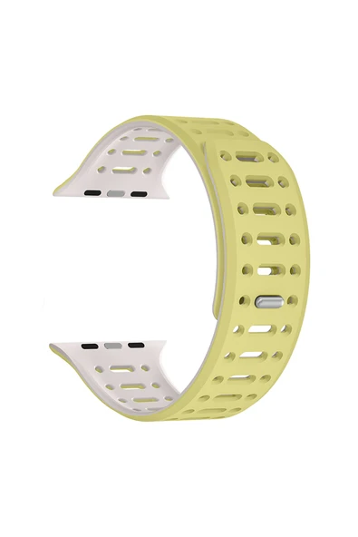 Apple Watch 44mm Heptekiletişim Krd-124 Silikon Kordon Strap Kayış-siyah-turuncu ürün görseli 1
