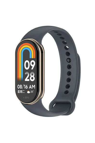 Xiaomi Mi Band 8 Serisi Klasik Kordon Silikon Strap Kayış-Gri ürün görseli 1