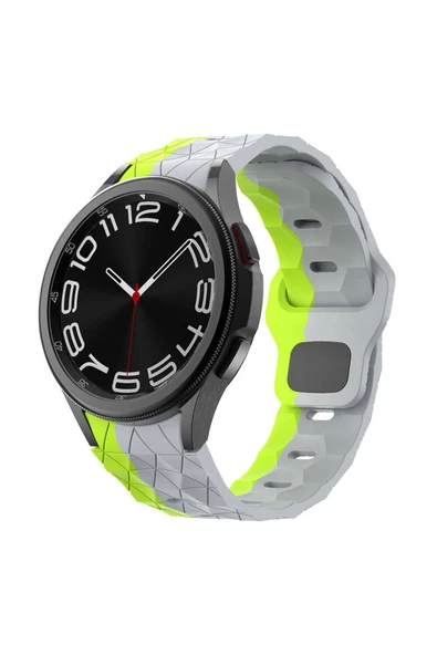 Samsung Galaxy Watch 6 44mm 20mm Futbol Desenli Spor Tasarımlı Silikon Kordon (KRD-116) ürün görseli 1