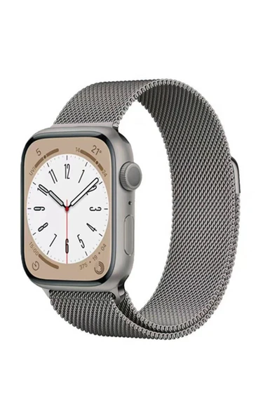 Apple Watch 2/3/4/5/6/7/8/9/se/nike 38mm 40mm 41mm Metal Kordon Tasarım (KRD-98) ürün görseli 1