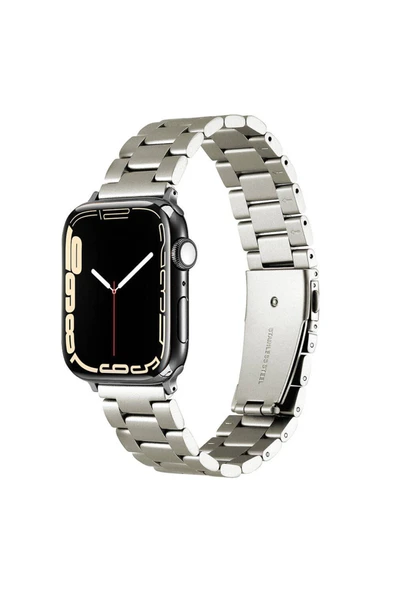 Apple Watch 2/3/4/5/6/7/8/se/nike 38mm 40mm 41mm Metal Baklalı Kordon Tasarım (KRD-93) Uyumlu ürün görseli 1