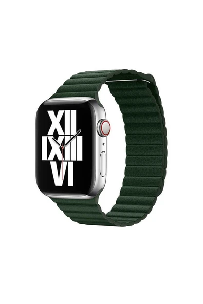 Apple Watch 44mm Krd-09 Deri Lop Heptekiletişim Kordon-siyah ürün görseli 1