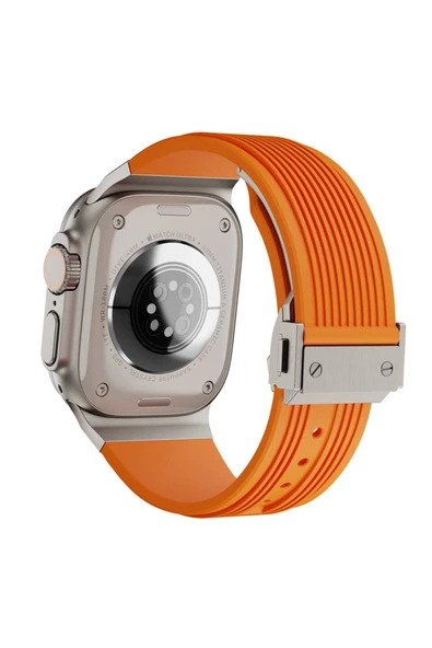 Apple Watch Ultra 49mm Clo- Krd-113 Spor Görünümlü Silikon Kordon-siyah ürün görseli 1