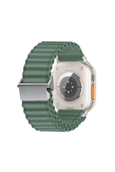 Apple Watch 10 46mm Naylon Kumaş Hasır Örgülü Kordon Tasarım (KRD-123) ürün görseli 1