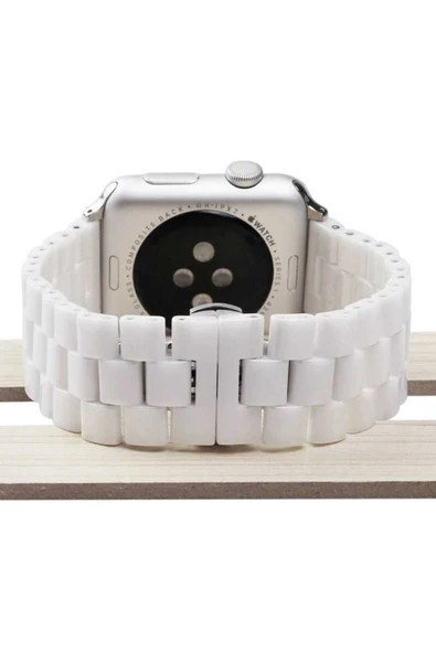 Apple Watch 42mm Krd-15 Metal Heptekiletişim Kordon-beyaz ürün görseli 1