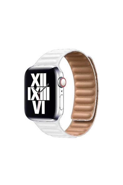 Apple Watch Ultra 49mm Kordon Krd-34 Deri Strap Kayış Clo- Sarı ürün görseli 1