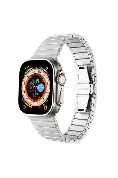 Apple Watch 40mm Kordon Krd-79 Metal Strap Kayış Clo- Siyah ürün görseli 1