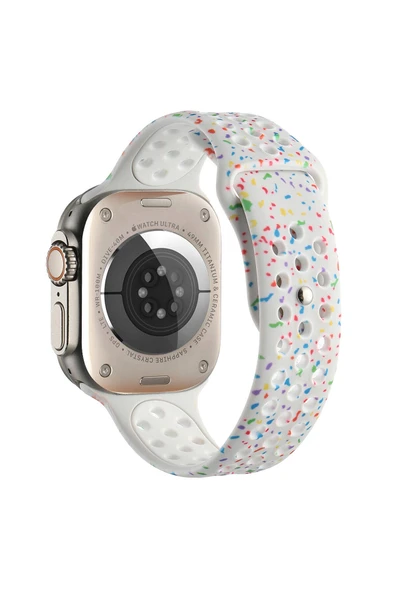 Apple Watch 7 45mm Kordon Yeni Seri 2023 Krd-02 Strap Kayış Clo- Krem ürün görseli 1