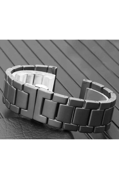 Samsung Galaxy Watch 42mm (20MM) Mat Seramik Metal Heptekiletişim Kordon-siyah ürün görseli 1