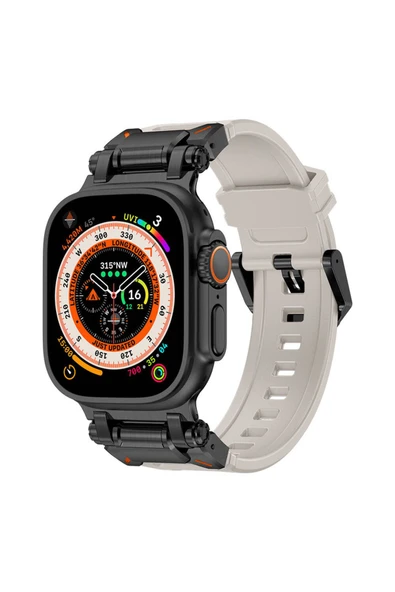 Apple Watch 2/3/4/5/6/7/8/9/se/ultra/nike 42mm 44mm 45mm 49mm Titanyum Metal Başlık Kordon (krd-101) ürün görseli 1