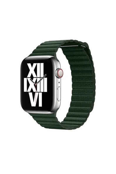 Watch 2/3/4/5/6/7/8/se/ultra/nike 42mm 44mm 45mm 49mm Deri Kordon Mıknatıslı Tasarım (KRD-09) ürün görseli 1