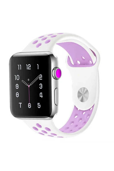 Watch Seri 2/3/4/5/6/7/8/se/ultra 42 44 45 49mm Silikon Kordon Kayış Tasarım (KRD-02) ürün görseli 1