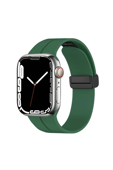 Watch Seri 2/3/4/5/6/7/8/se 42/44/45mm Magnetic Tokalı A Kalite Sport Silikon Kordon (KRD-84) ürün görseli 1