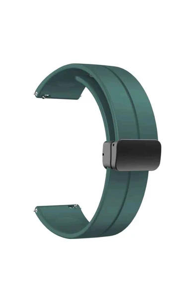 Samsung Galaxy Watch Active 2 44mm (20MM)uyumlu Silikon Kordon Metal Toka Tasarım (KRD-84) ürün görseli 1