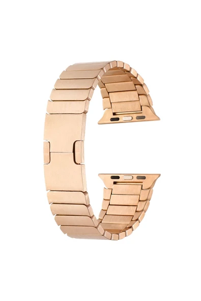 Apple Watch 2/3/4/5/6/7/8/se/38mm 40mm 41mm Uyumlu Metal Kordon Parçalı Çizgi Tasarım (KRD-82) ürün görseli 1