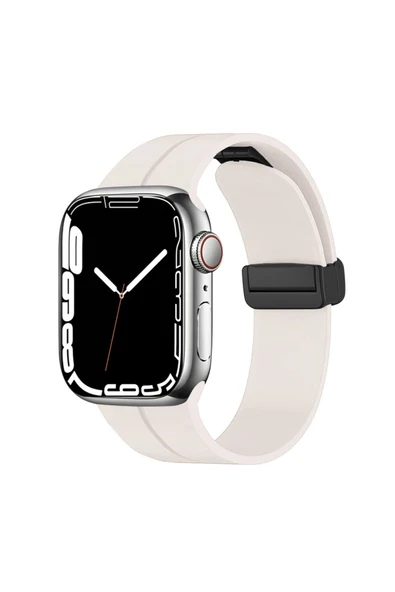 Watch Seri 2/3/4/5/6/7/8/se 38/40/41mm Magnetic Tokalı A Kalite Sport Silikon Kordon (KRD-84) ürün görseli 1