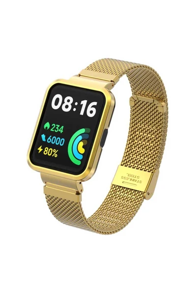 Xiaomi Redmi Watch 2 Lite Uyumlu Metal Kordon Örgü Tasarımlı (KRD-66) ürün görseli 1