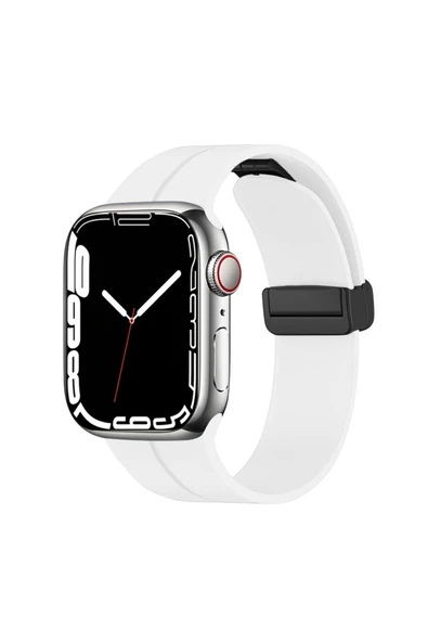 Watch Seri 2/3/4/5/6/7/8/se 45/42/44mm Magnetic Tokalı A Kalite Sport Silikon Kordon (KRD-84) ürün görseli 1