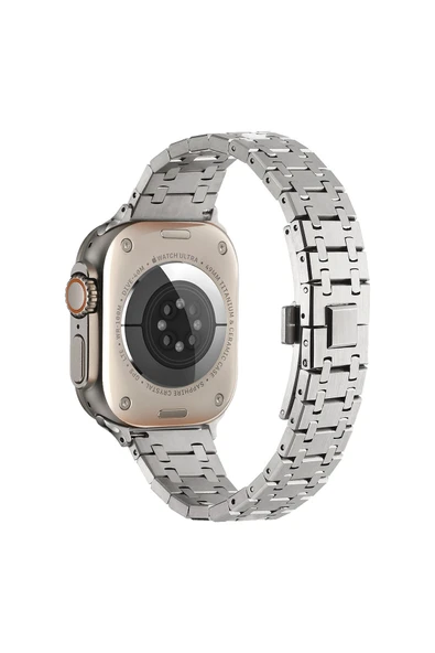 Watch 2/3/4/5/6/7/8/se/nike 38mm 40mm 41mm  Uyumlu Metal Kordon Tasarım (KRD-83) ürün görseli 1