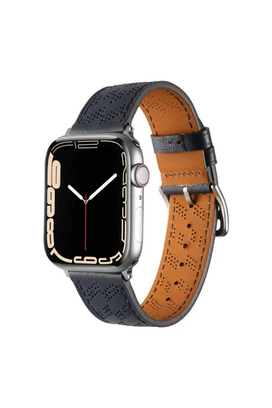 Watch 2/3/4/5/6/7/8/se/Uyumlu 38mm 40mm 41mm Suni Deri Kordon Strap Kayış Tasarım (KRD-76) ürün görseli 1