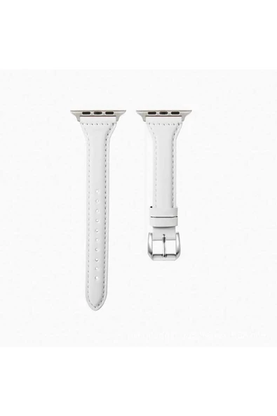 Watch 2/3/4/5/6/7/8/se/ultra/nike 42mm 44mm 45mm 49mm Deri Kordon Ince Tasarım (KRD-28) ürün görseli 1