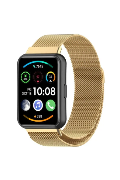 Huawei Watch Fit 2 Metal Örgü Hasır Mıktanıslı Pratik Kordon (KRD-01) ürün görseli 1