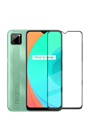 Realme C15 Ekran Koruyucu Kırılmaya Dayanıklı Cam Koruyucu -muzy-5d! Siyah ürün görseli 1