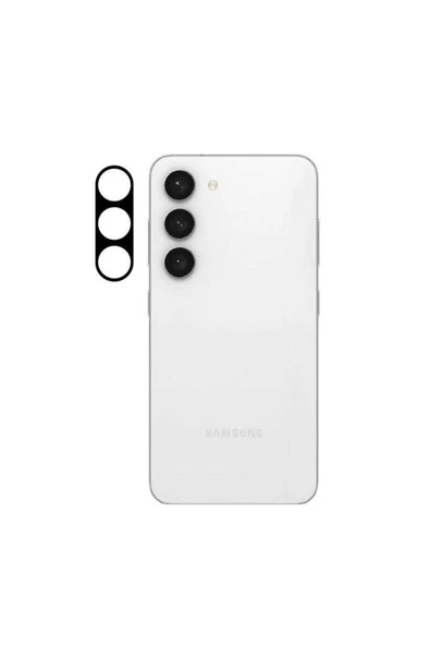 Samsung Galaxy S23 Kamera Lens Koruyucu Siyah Çerçeveli Korunaklı (3d K.c) Siyah ürün görseli 1