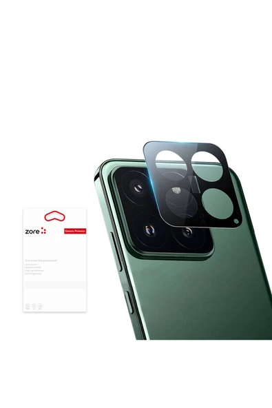 Xiaomi Mi 14 Kamera Lens Koruyucu Siyah Çerçeveli Korunaklı (3D K.C) ürün görseli 1