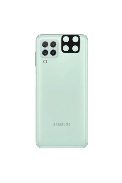 Samsung Galaxy M22 Kamera Lens Koruyucu Siyah Çerçeveli Korunaklı (3d K.c) Siyah ürün görseli 1
