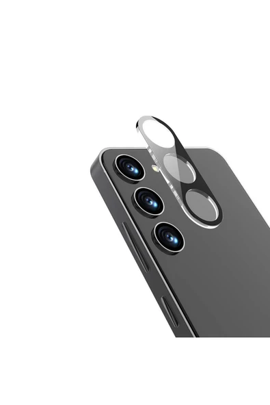 Samsung Galaxy A55 Kamera Lens Koruyucu Siyah Çerçeveli Korunaklı (3D K.C) ürün görseli 1