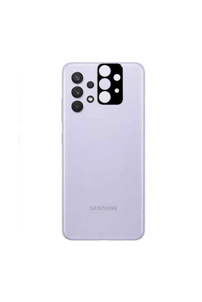 Samsung Galaxy A02S Kamera Lens Koruyucu Siyah Çerçeveli Korunaklı (3D K.C) Siyah ürün görseli 1