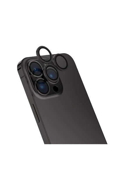 iPhone 15 Pro Max Uyumlu Zore CL-13 Kamera Lens Koruyucu-Siyah ürün görseli 1