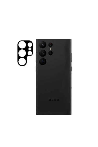 Samsung Galaxy S23 Ultra Kamera Lens Koruyucu Siyah Çerçeveli Korunaklı (3d K.c) Siyah ürün görseli 1