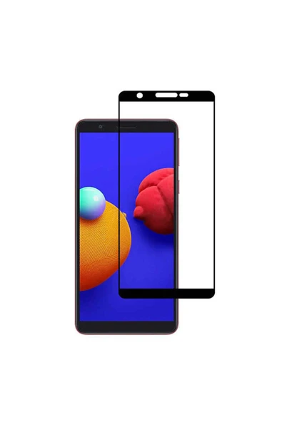 Samsung Galaxy A01 Core Ekran Koruyucu Kırılmaya Dayanıklı Cam Koruyucu -muzy-5d! Siyah ürün görseli 1
