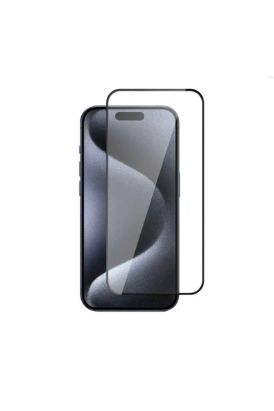 İphone 15 Pro Max uyumlu 3D Rika THTTerli Cam Ekran Koruyucu-Siyah ürün görseli 1