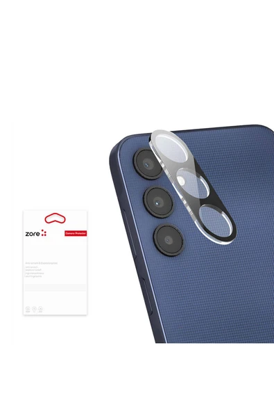 Samsung Galaxy A25 Kamera Lens Koruyucu Siyah Çerçeveli Korunaklı (3D K.C) ürün görseli 1
