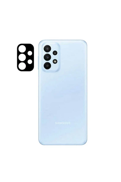 Samsung Galaxy A23 Kamera Lens Koruyucu Siyah Çerçeveli Korunaklı (3D K.C) Siyah ürün görseli 1