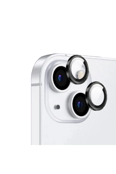 iPhone 13 Mini Safir Kamera Lens Koruyucu (KOLAY TAKMA APARATLI) CL-12 Siyah ürün görseli 1