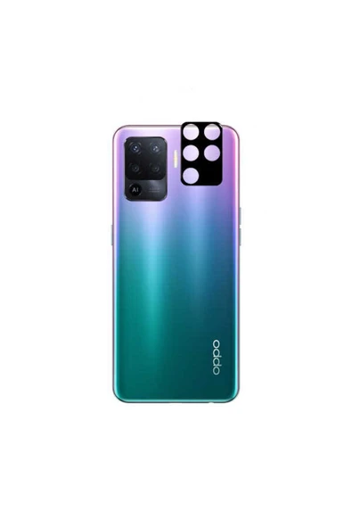 Oppo Reno 5 Lite Kamera Lens Koruyucu Siyah Çerçeveli Korunaklı (3D K.C) Siyah ürün görseli 1