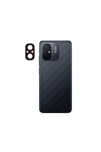 Xiaomi Redmi 12c Kamera Lens Koruyucu Siyah Çerçeveli Korunaklı (3d K.c) Siyah ürün görseli 1
