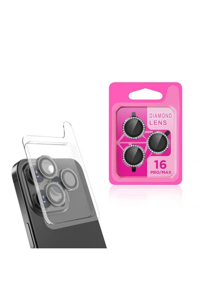Apple iPhone 16  Uyumlu Pro Zore CL-06 Kamera Lens Koruyucu-Siyah ürün görseli 1