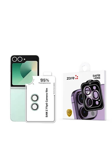 Samsung Galaxy Z Flip 6 Safir Kamera Lens Koruyucu (KOLAY TAKMA APARATLI) CL-11 ürün görseli 1