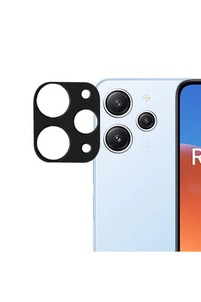 Xiaomi Redmi 12 Kamera Lens Koruyucu Siyah Çerçeveli Korunaklı (3D K.C) ürün görseli 1